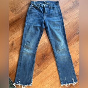 MOTHER Mid Rise Dazzler Ankle Fray